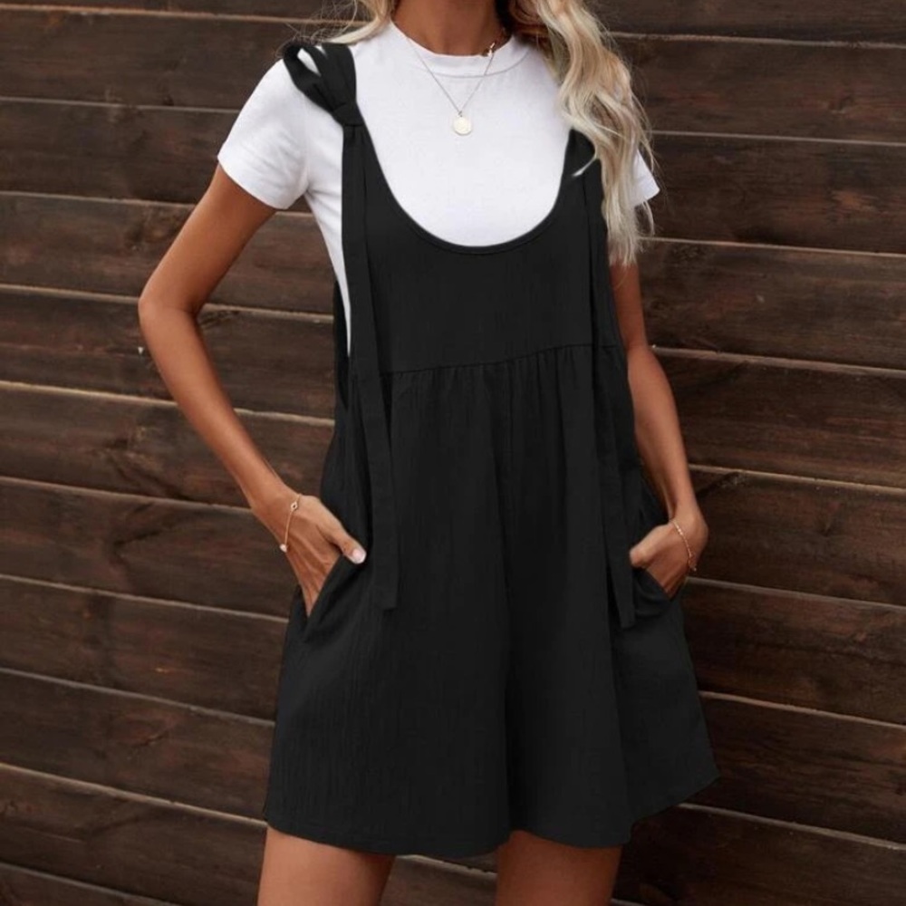 Black overall romper (without tshirt)